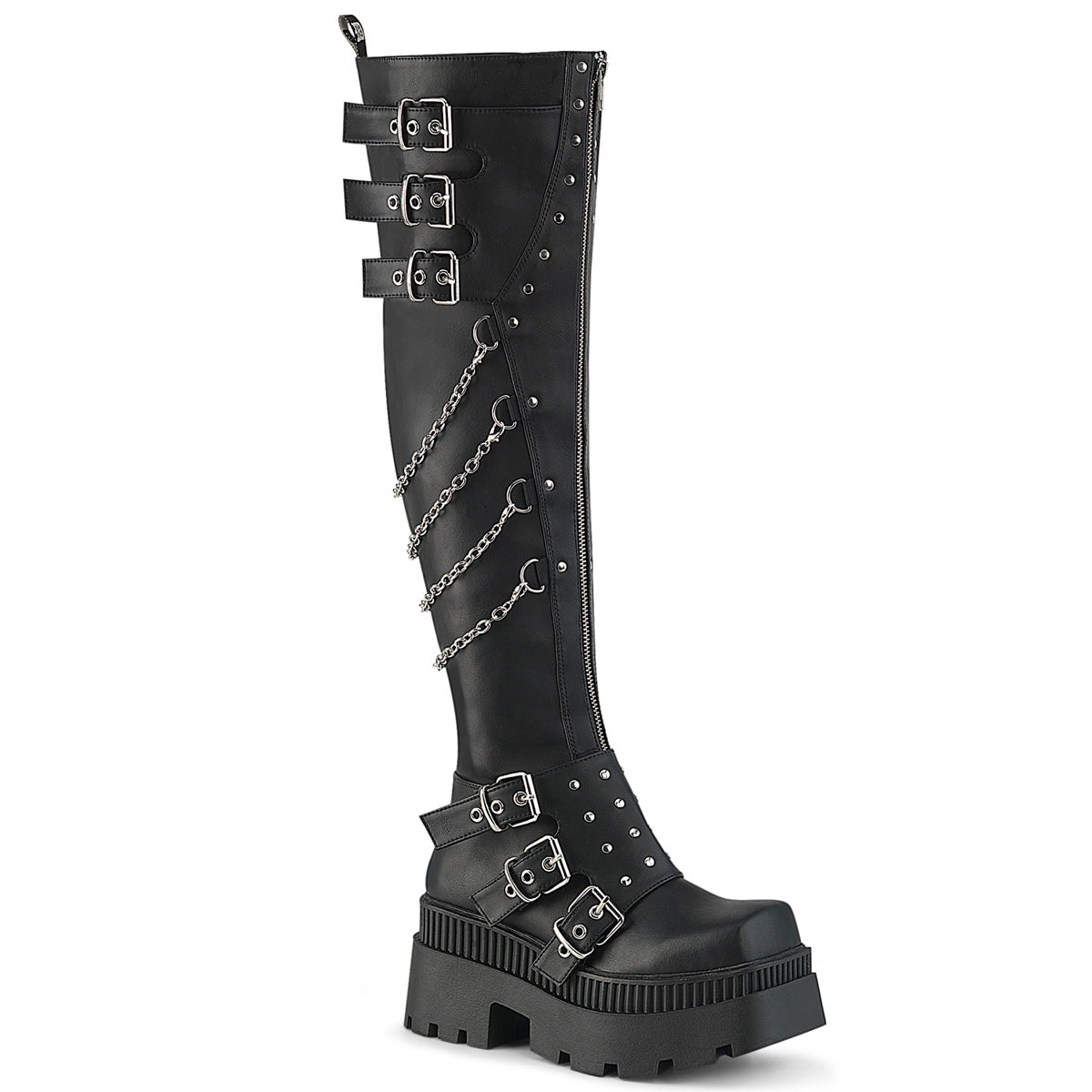 Demonia Wrath-310 Square-Toe Over-The-Knee Boot