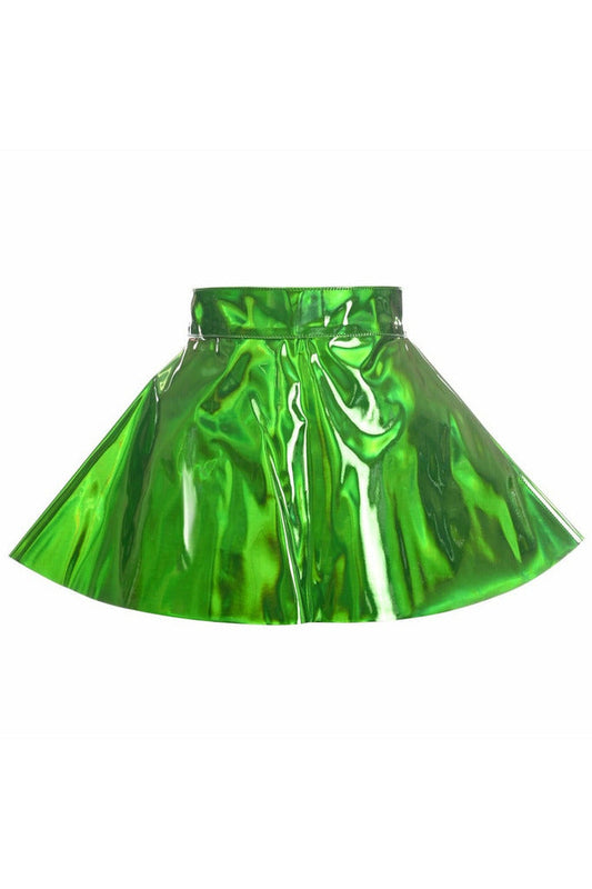 Daisy Green Holo Skater Skirt